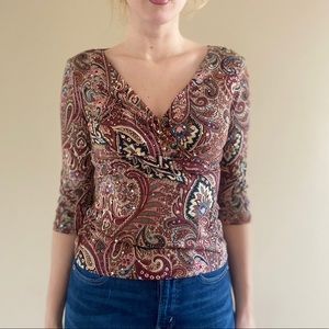 INC Boho Paisley Top